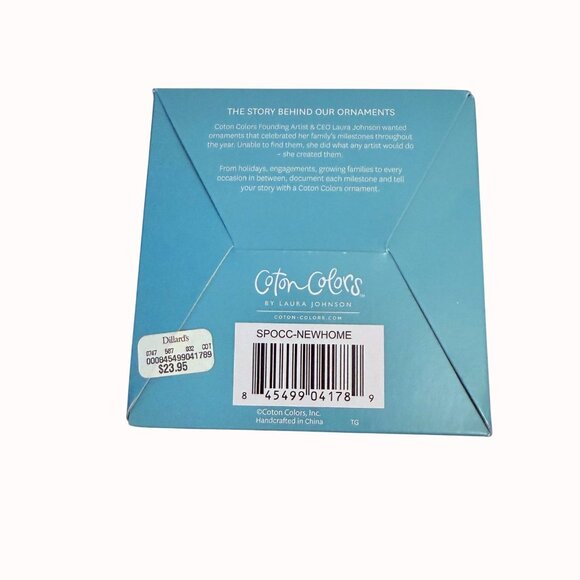 Coton Colors Our New Home Glass Ornament Gift Box Blue Housewarming 4 Inch Round - Picture 11 of 12